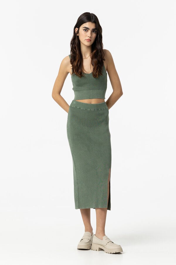 Tiffosi Top de Punto Cropped verde