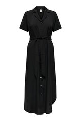 Only Vestido camiseiro comprido preto