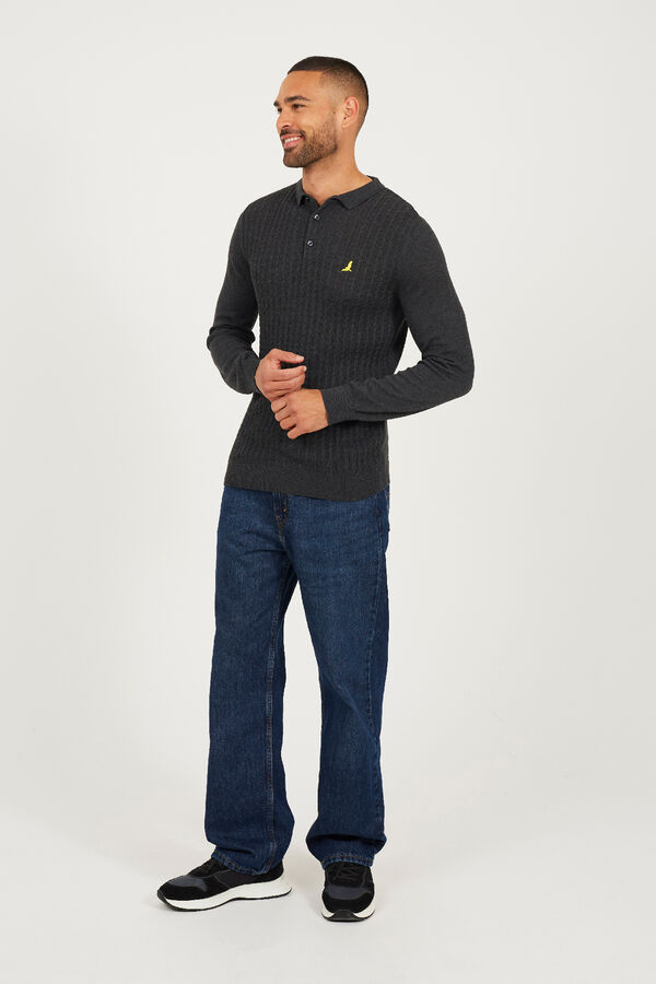 Brave Soul Jersey cuello polo gris