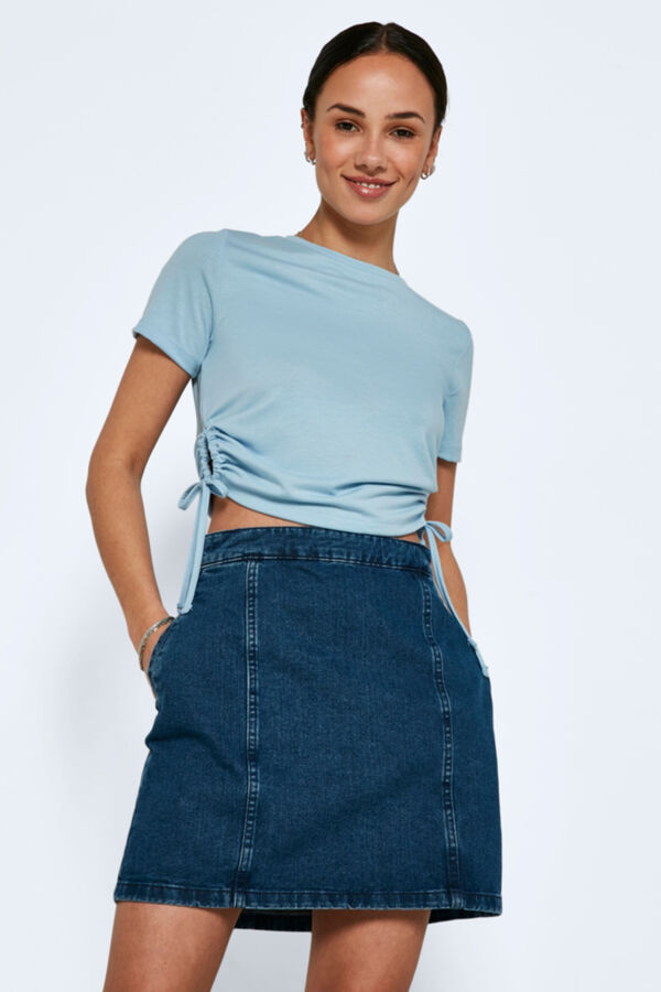 Springfield Saia curta jeans azulado