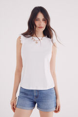 Springfield Camisa de crochet com babados estampado