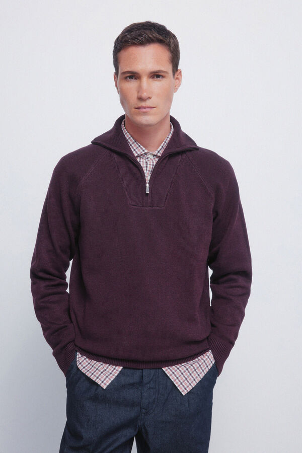 Springfield Jersey moda cuello camionero naranja