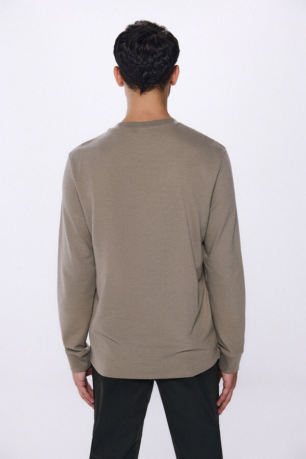 Springfield Camiseta manga larga atabillada pu&ntilde;os nude