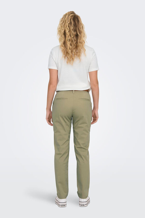 JDY Pantal&oacute;n chino cintur&oacute;n gris