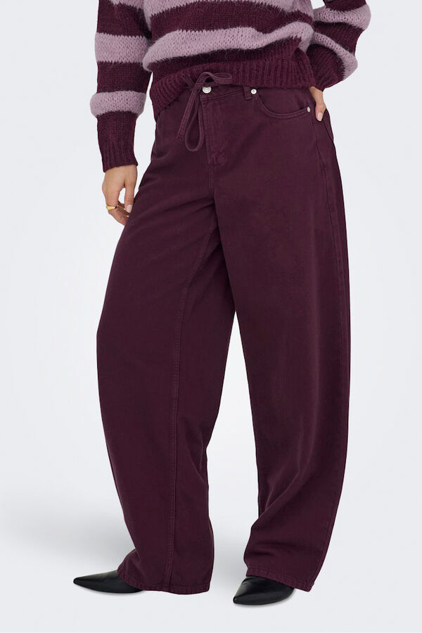 Only Cal&ccedil;a jeans barril estampado