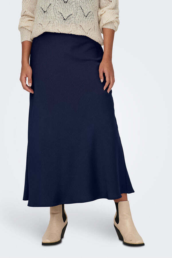 JDY Falda larga satinada azul