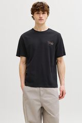 Jack & Jones Camiseta relaxed backprint negro