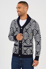 Brave Soul C&aacute;rdigan jacquard cuello en V marfil