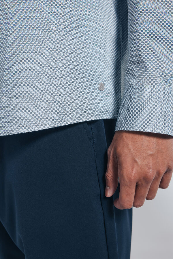 Springfield Camisa popel&iacute;n micro estampado blanco