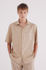 Springfield Camisa de manga curta Tencel bege