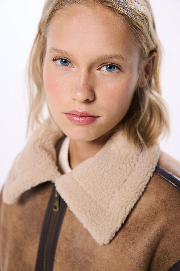 Springfield Cazadora doble faz contraste marr&oacute;n