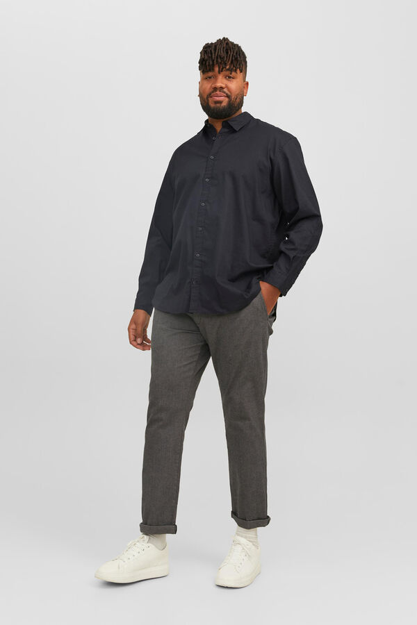 Jack & Jones PLUS Camisa de sarja xadrez loose fit PLUS preto