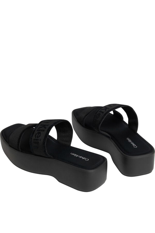 CK Jeans Sand&aacute;lia plataforma preto