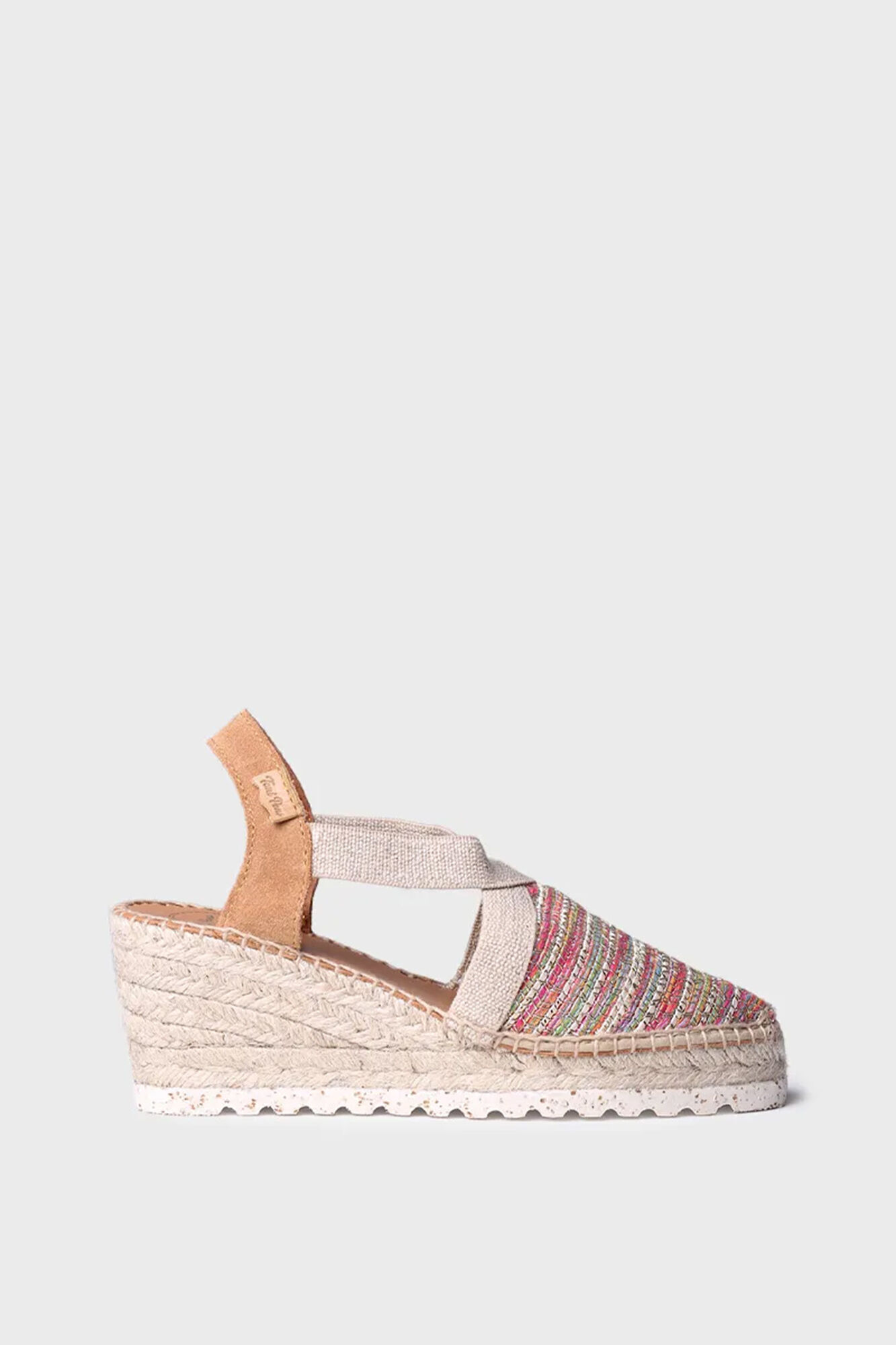 Toni Pons Espadrille meia cunha em r&aacute;fia multicolor