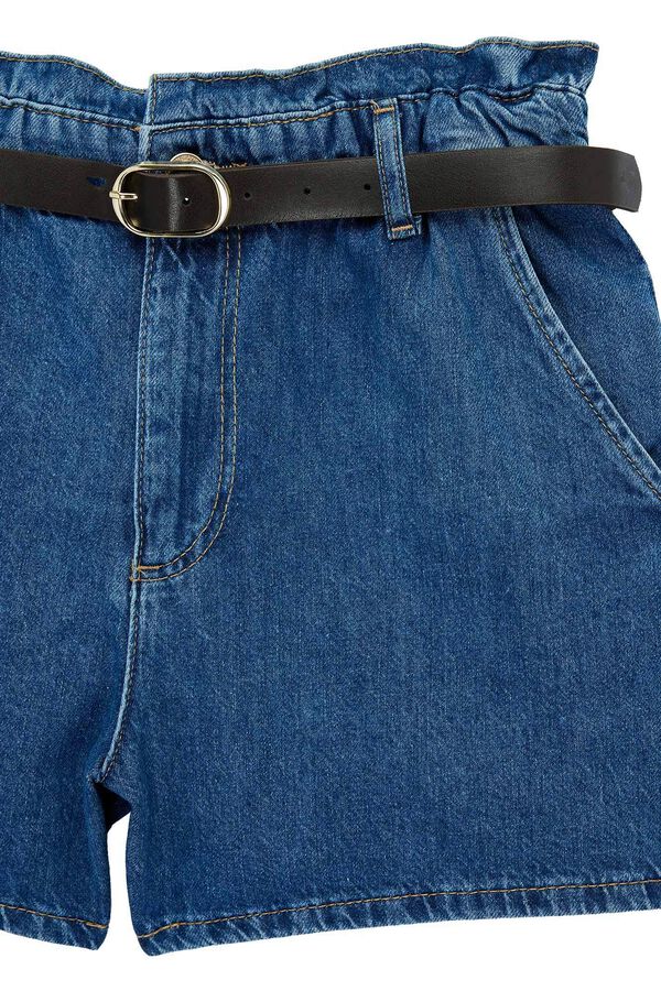 Koton Cal&ccedil;&otilde;es denim de cintura alta com cinto azul