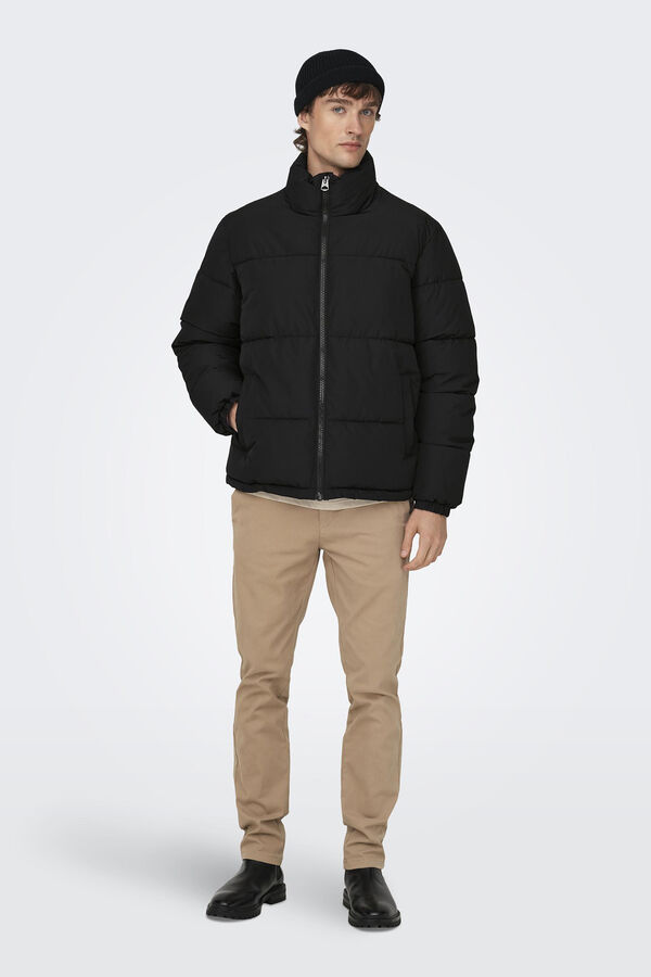 Only & Sons Abrigo acolchado negro