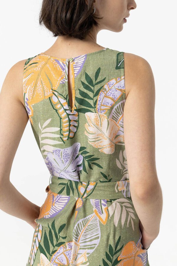 Tiffosi Mono Fluido Estampado con Cintur&oacute;n verde