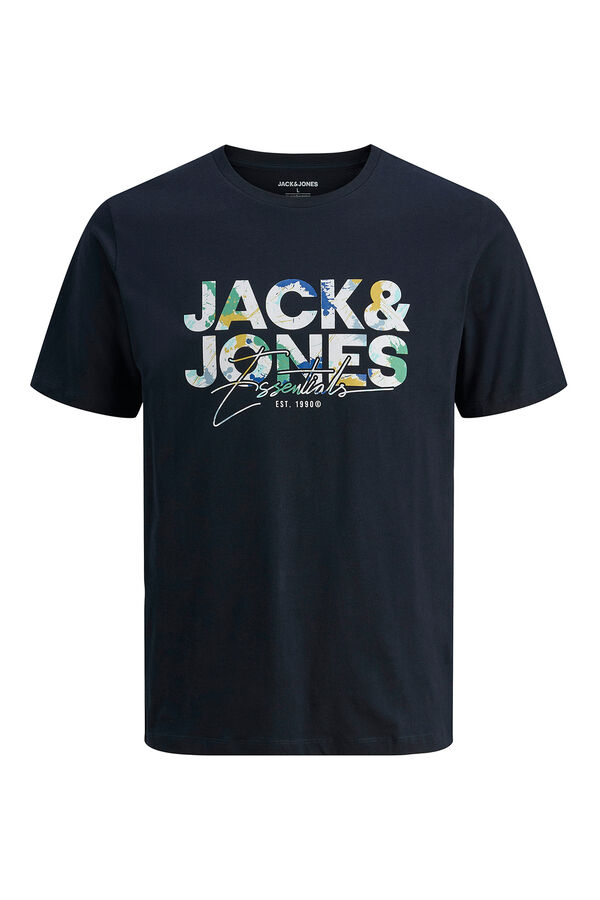 Jack & Jones Camiseta regular fit estampada azul