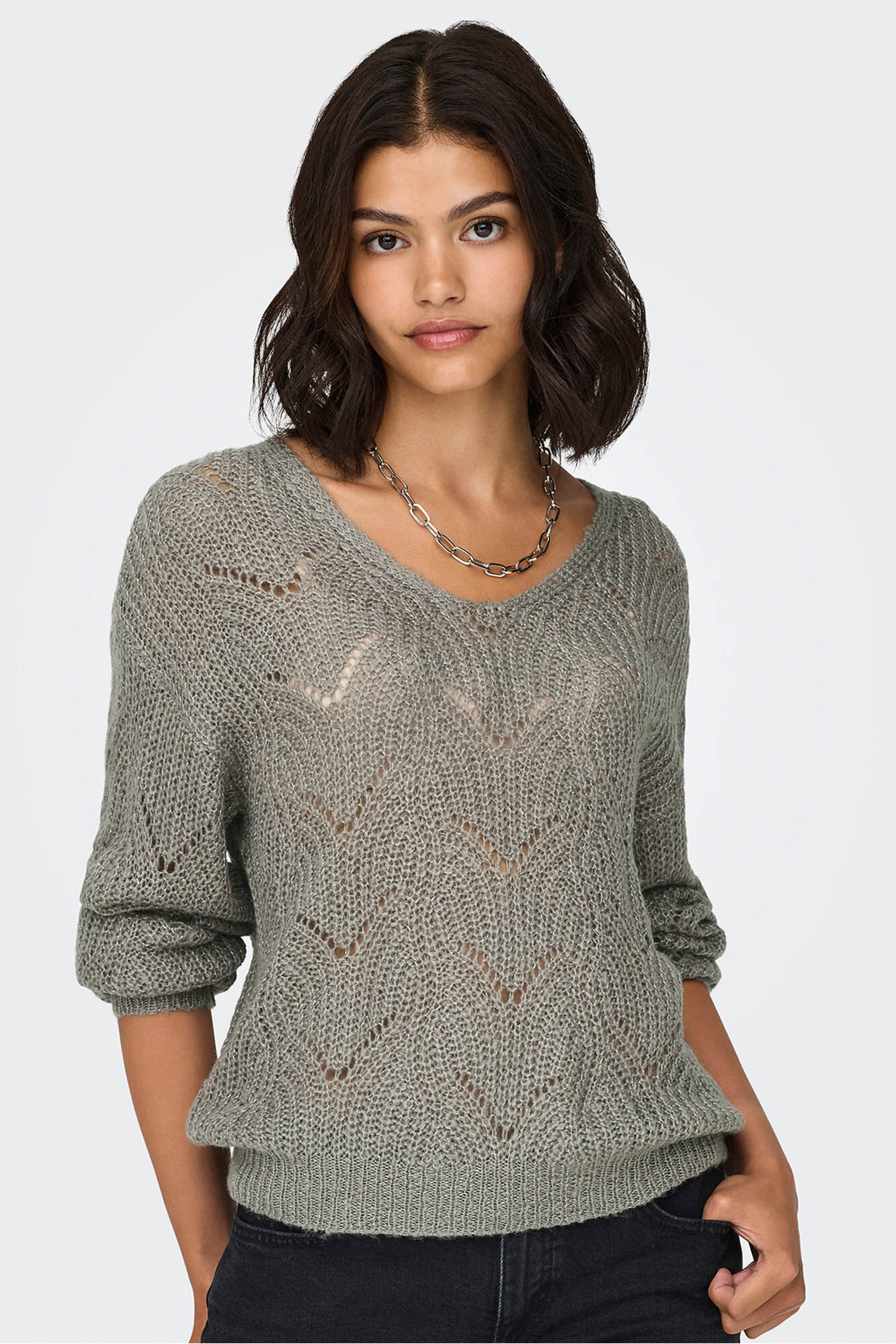 JDY Jersey cuello pico lurex