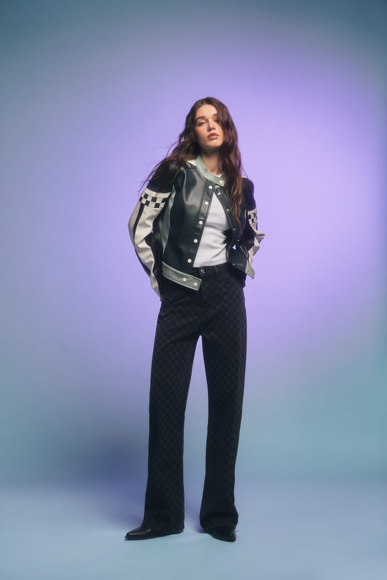 Springfield Jeans cuadros negros