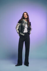 Springfield Jeans xadrez preto preto