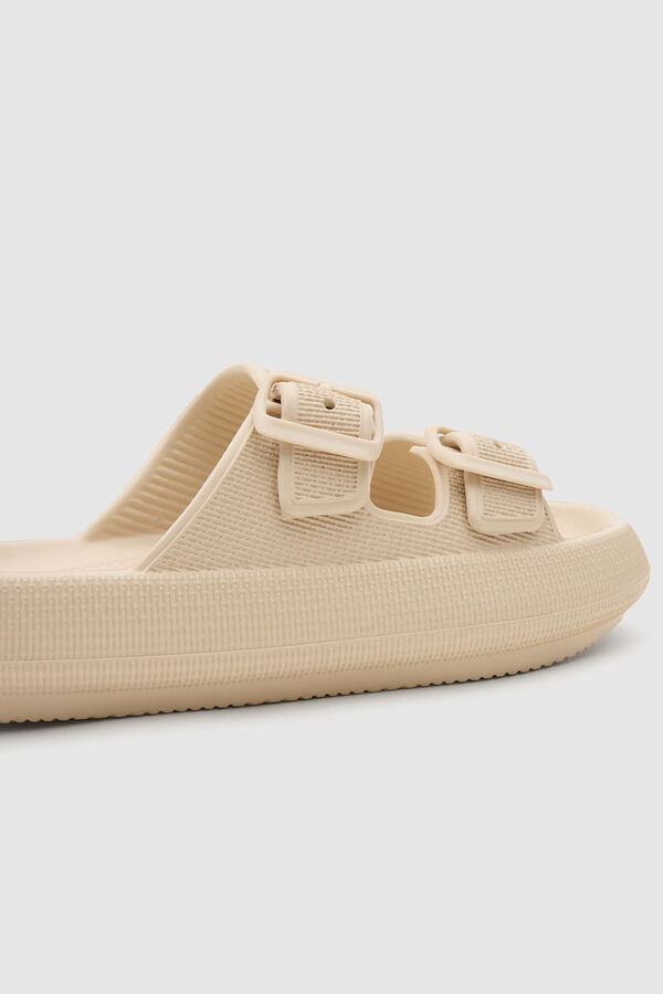 Inside Chinelo 2 fivelas plataforma C cru