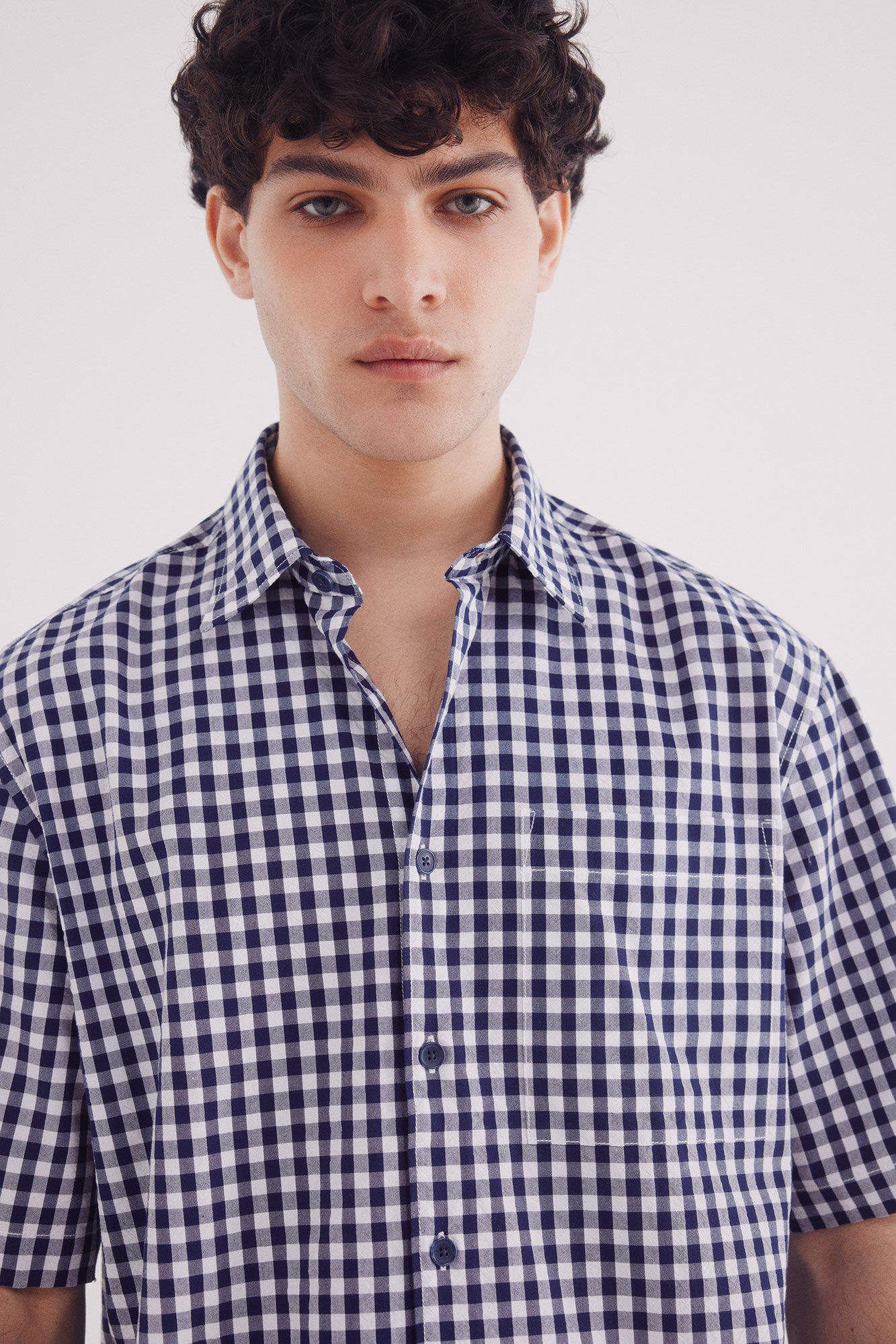 Springfield Camisa manga corta seersucker cuadros