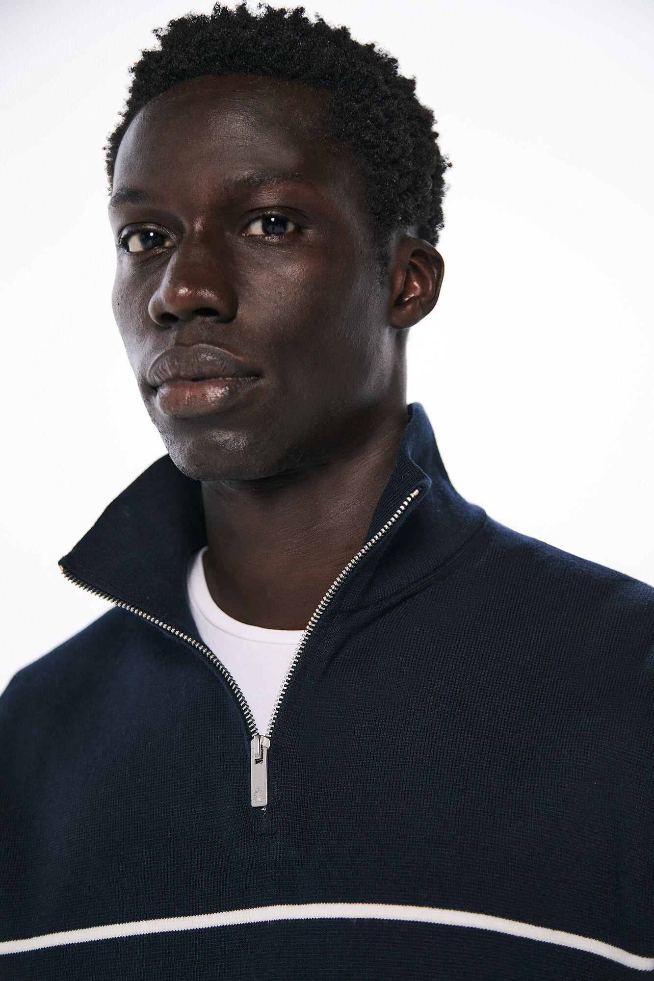 Springfield Su&eacute;ter fecho-&eacute;clair com riscas