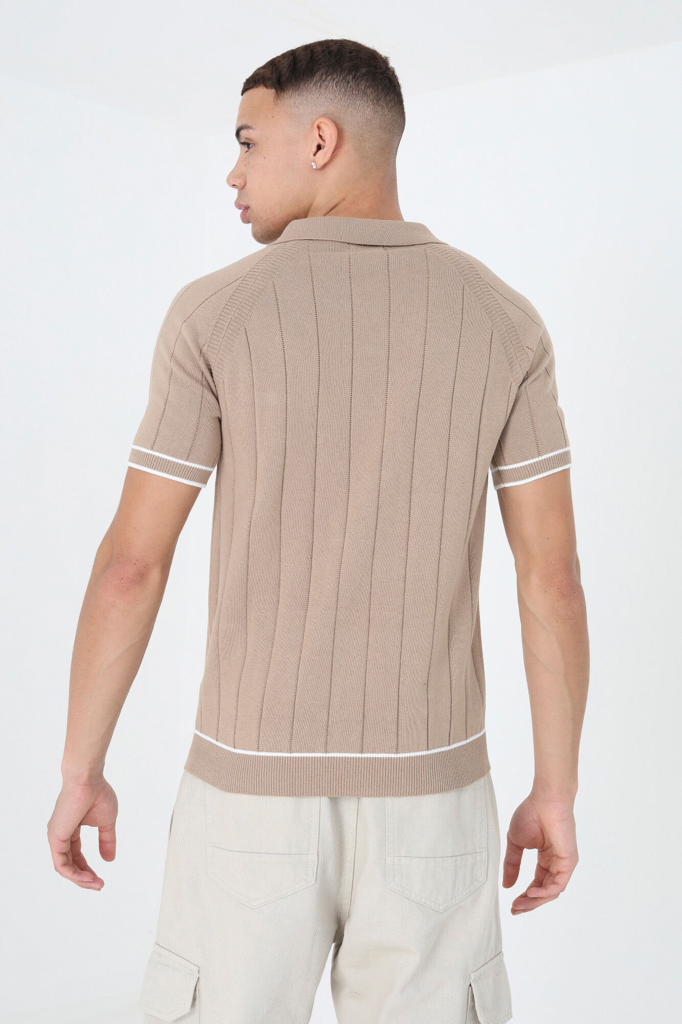 Brave Soul Polo de punto con manga corta