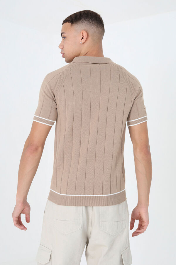 Brave Soul Polo de malha com manga curta bege