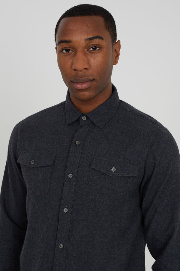 Brave Soul Camisa manga comprida com bolsos cinzento