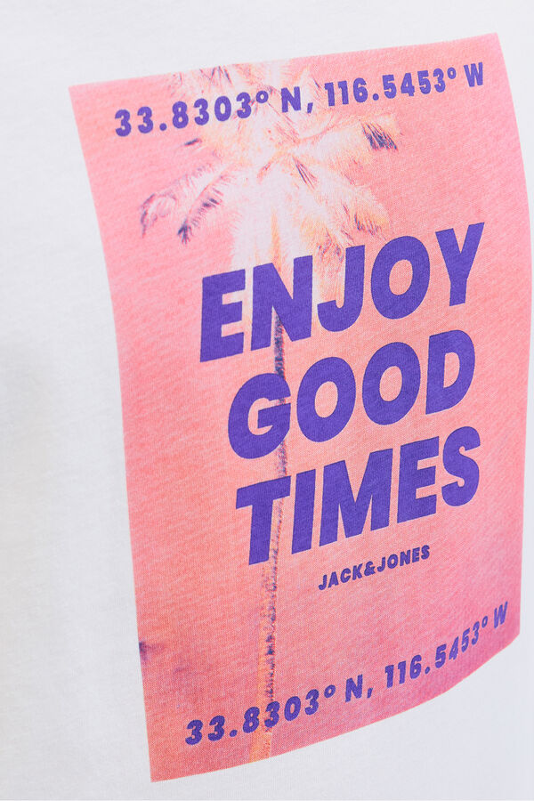 Jack & Jones Camiseta relaxed fit estampada blanco