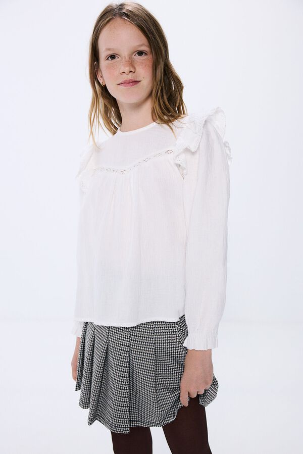 Springfield Kids Saia xadrez de menina cru