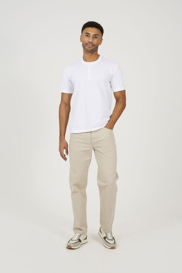 Brave Soul Polo cuello con botones blanco