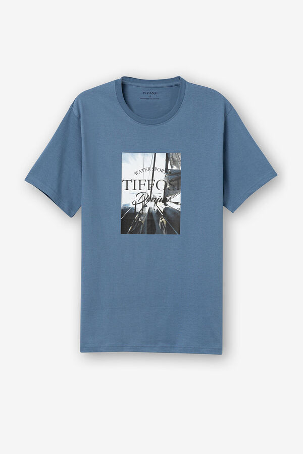 Tiffosi T-shirt com estampado &agrave; frente azul