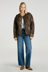 Jack & Jones Cazadora estampada reptil marr&oacute;n