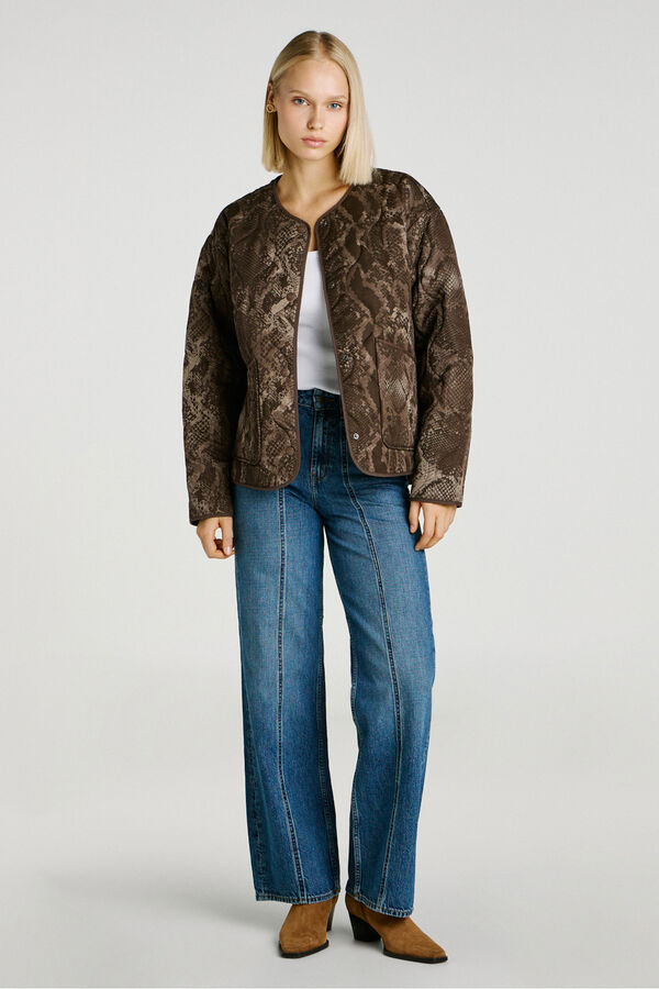 Jack & Jones Cazadora estampada reptil marr&oacute;n