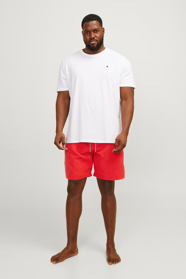 Jack & Jones PLUS Fato de banho liso regular fit Plus vermelho
