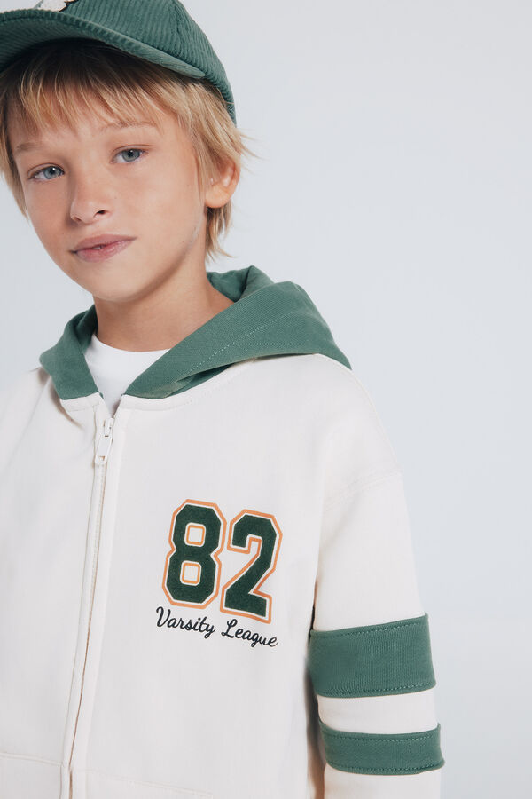 Springfield Kids Sudadera capucha varsity ni&ntilde;o blanco