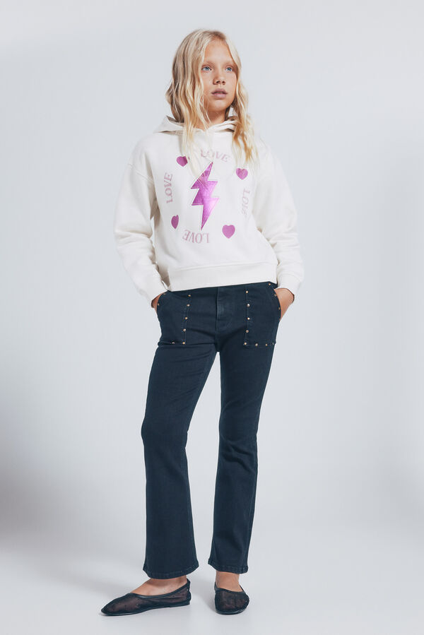 Springfield Kids Sudadera rayo ni&ntilde;a. blanco