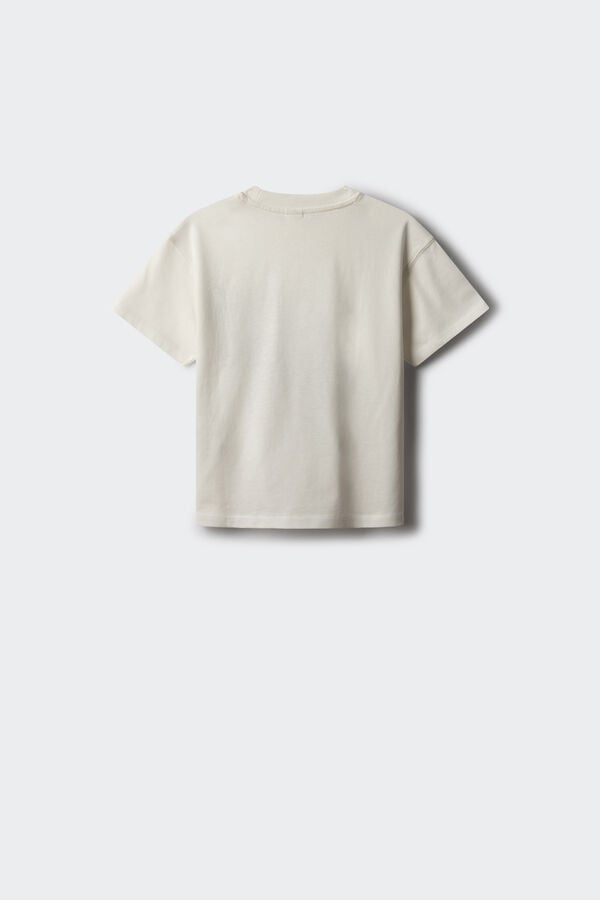 Springfield Kids Camiseta bolsillo contraste ni&ntilde;o marfil