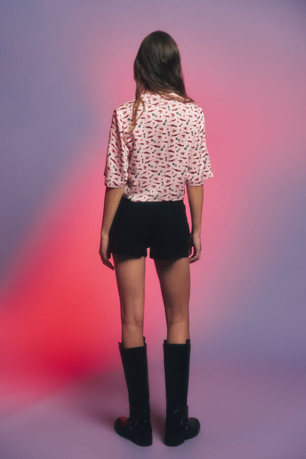 Springfield Shorts jeans com tachas preto