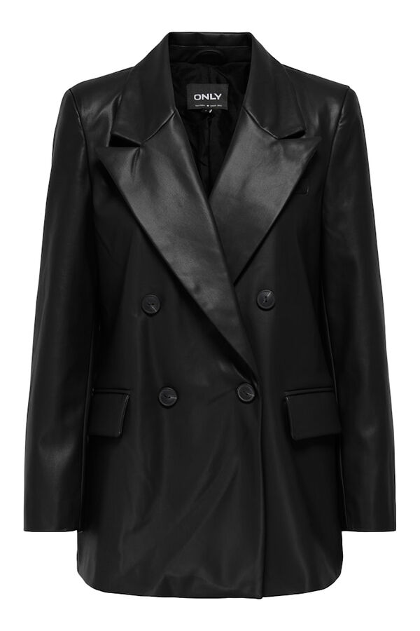 Only Blazer cruzada de piel vegana negro