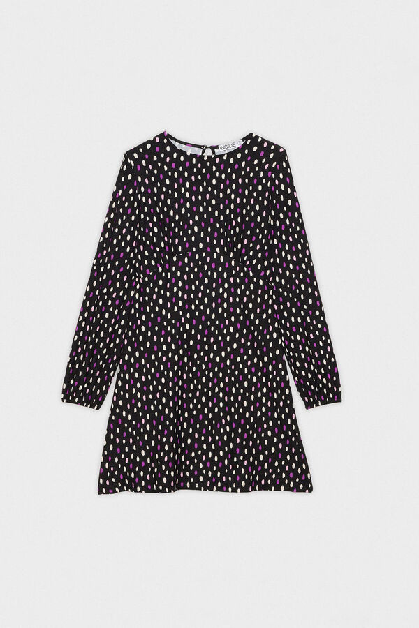 Inside Vestido curto manga comprida print preto