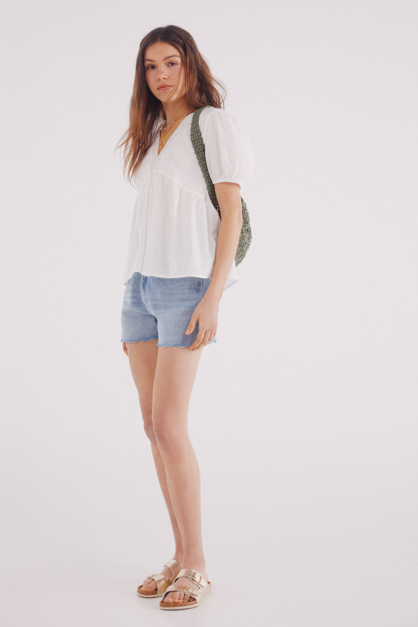 Springfield Shorts jeans ondulado