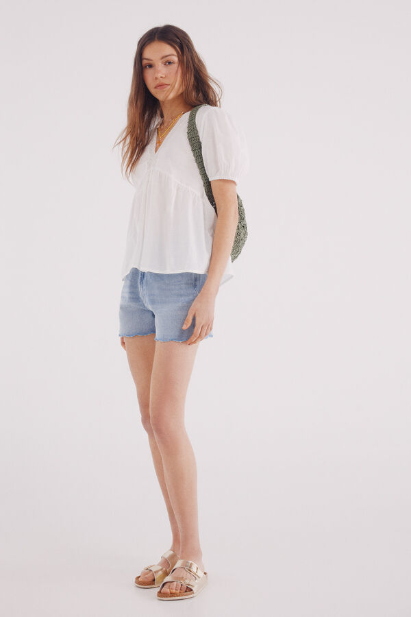 Springfield Shorts jeans ondulado azul