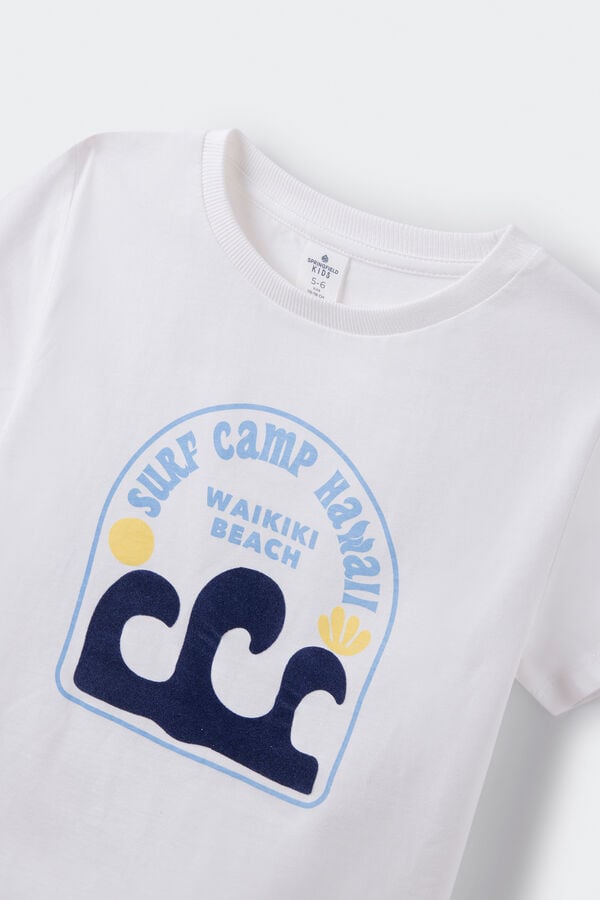 Springfield Kids T-shirt "summer camp" menino bege