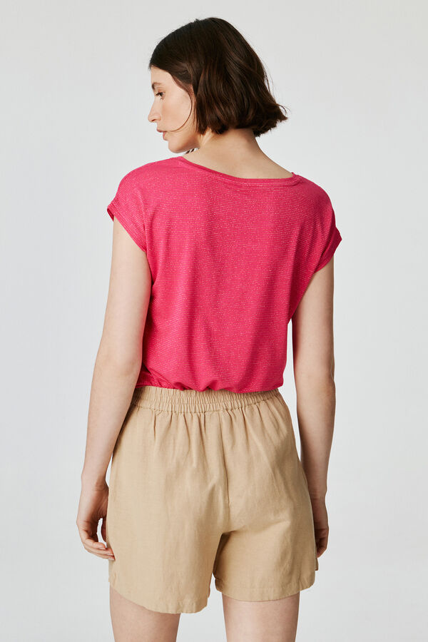 Springfield Camiseta de lurex fucsia