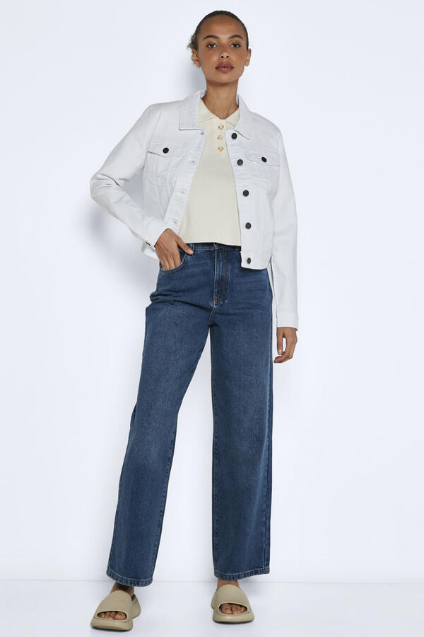 Noisy May Casaco branco denim branco