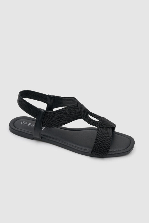 Inside Sandalia trenza brillo negro